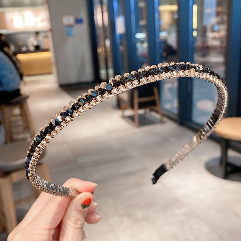 

Модная универсальная повязка на голову с бриллиантами для умывания лица, противоскользящая повязка на голову, блестящие хрустальные аксессуары для волос для девочек