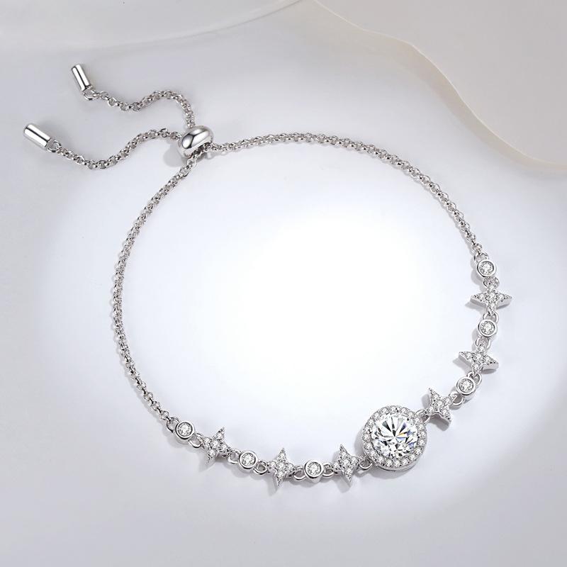S925 Sterling Silber Armband für Frauen Koreanische Mode 1ct Moissanite Meteor Blase Armband Anti-echt Diamant Hand Schmuck