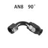 AN4/6/8/10/12 Straight 0°/45°/90°/120°/180° Degree PTFE Oil Fuel Swivel Hose End Fitting Oil Hose End Adaptor Kit Black