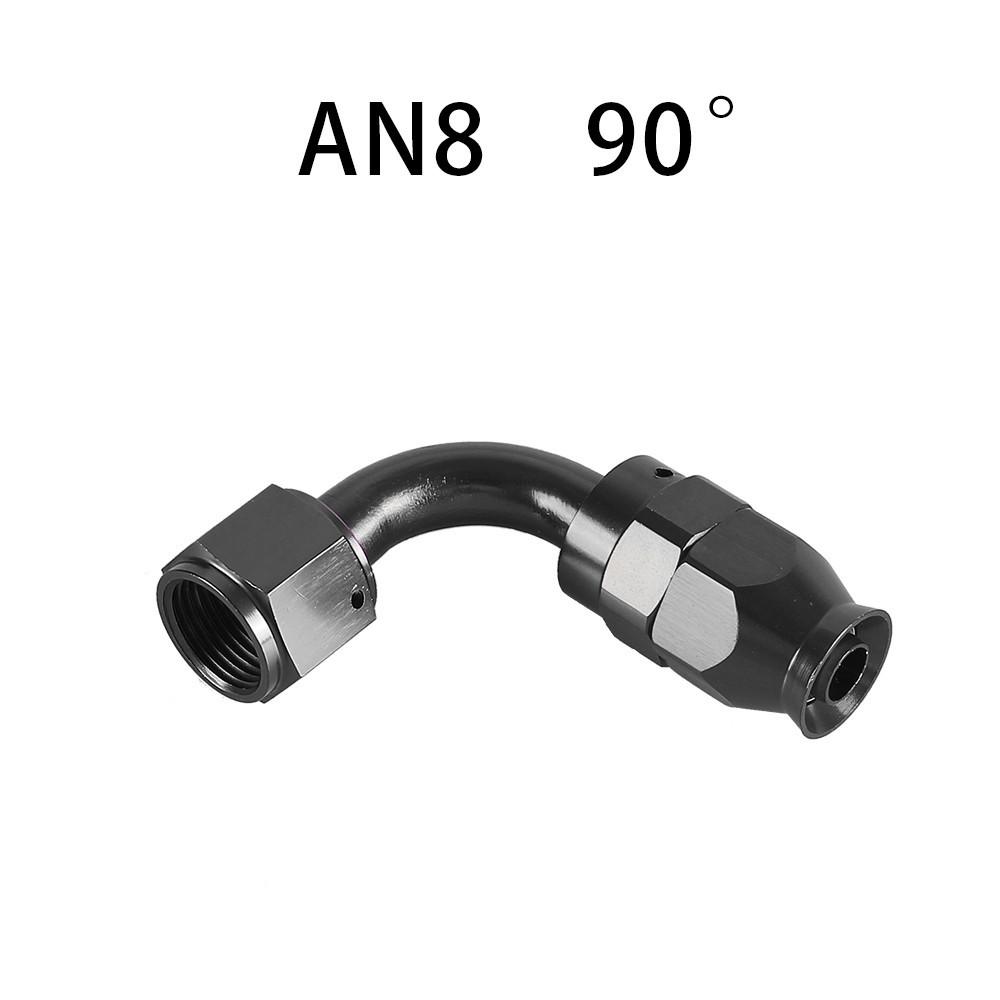 AN4/6/8/10/12 Straight 0°/45°/90°/120°/180° Degree PTFE Oil Fuel Swivel Hose End Fitting Oil Hose End Adaptor Kit Black