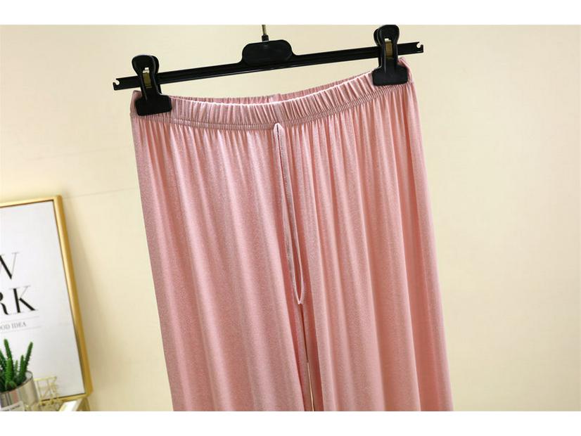 Plus Size Women's High-Waist Wide Leg Modal Pants - Solid Color, Loose Fit, Floor-Length, Summer Casual