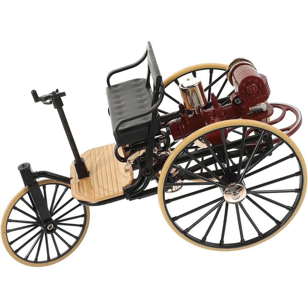 1/12 Scale High Simulation Retro Cycle Rickshaw Model Beautiful Easy Assembly Vintage Bike Model Mini Tricycle Decoration for Home