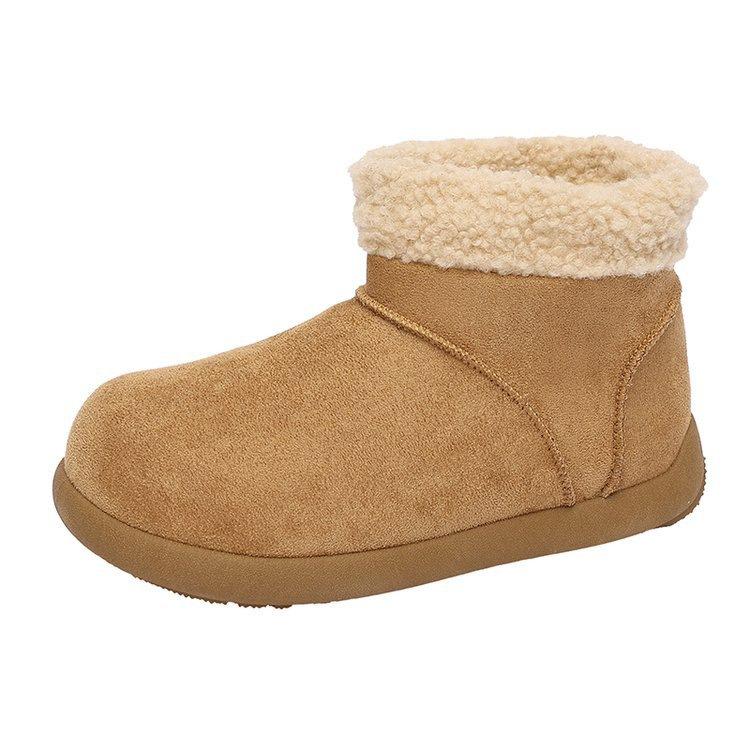 Großer Kopf dicke Sohle Schneestiefel Winter Neu Flauschige Kurze Stiefel Aufgeschichtet und Verdickt Warm Große Baumwollschuhe