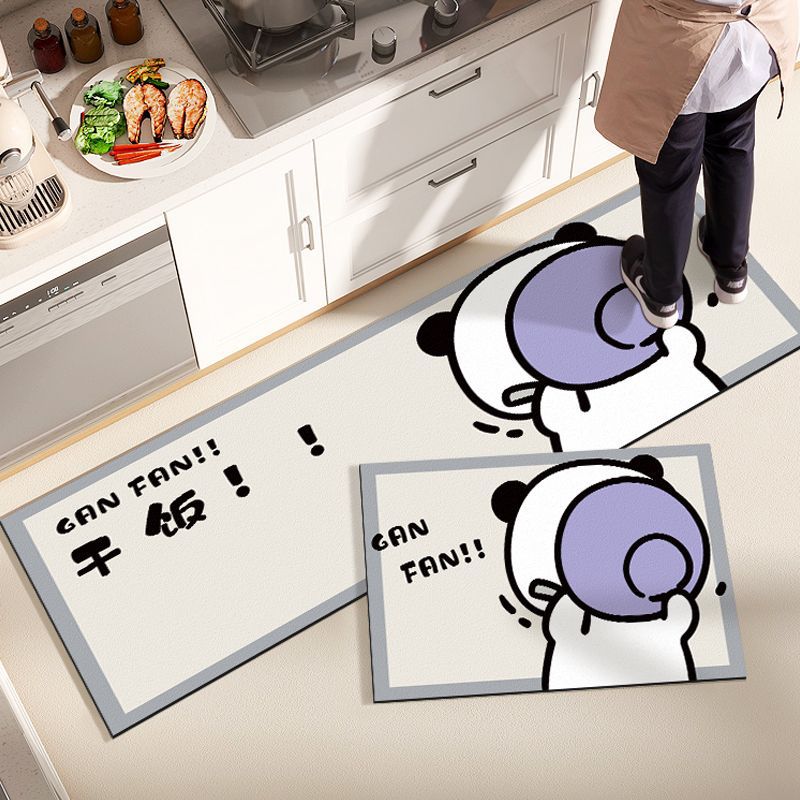 Cartoon Kitchen Floor Mat, Water-absorbing, Dirt-resistant and Non-slip Mat, Household Diatom Mud Floor Mat, Restaurant Bar Floor Mat, Diatom Mud