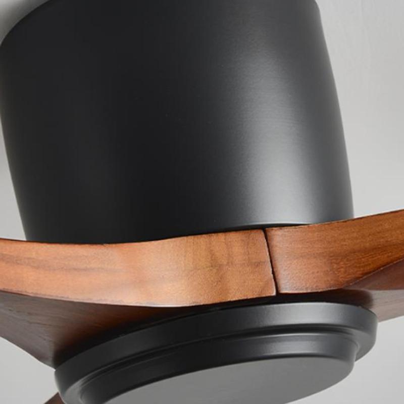 Living Room Bedroom Solid Wood Ceiling Fan Creative Villa Hotel Decoration Fan Nordic Minimalist Variable Frequency Fan