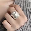 Silver Plating Brushed Geometric Opening Rings for Women Trendy Exaggerated Fashion  Minimalist Accessories