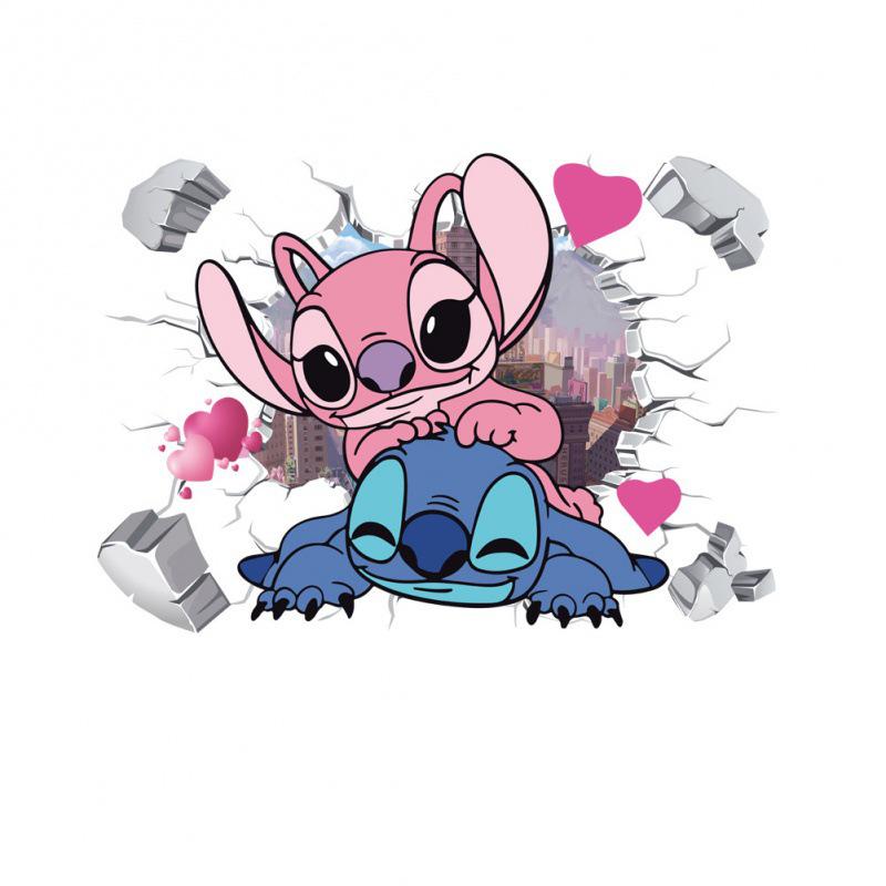 Stitch Anime PVC Self-Adhesive Wall Stickers for Kids' Rooms and Kindergartens