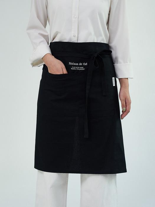 DECOVIEW Hotel Mood Lettering Embroidered Waist Apron white