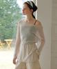 Ollibeudeollibeu Linen Blend See-Through Boat Neck Pullover Ok6Mp4280