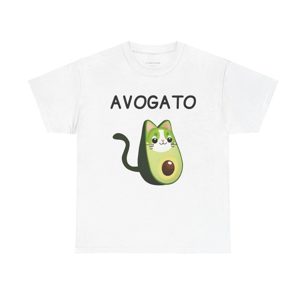 Avogato Funny T Shirt Cute Mens Womens Avocado Cat Face Tee Kawaii Novelty Humor