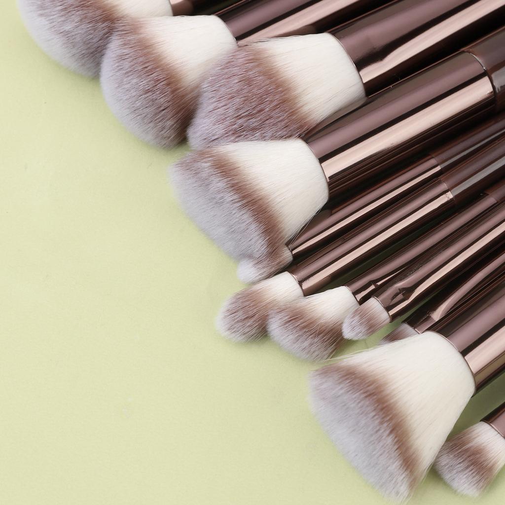 11Pcs Makeup Brush Aluminum Tube High-Quality Powder Blusher Brush Foundation Brush Facial Makeup Tools With Zipper Storage Bag