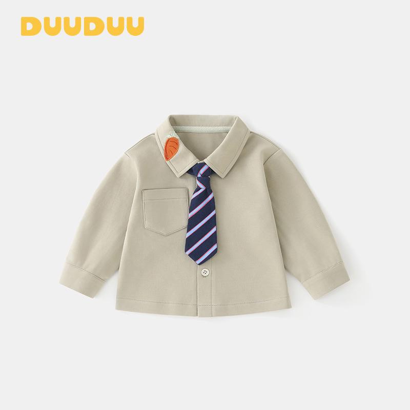 

DUUDUU Korean Style 2025 Spring/Autumn Baby Boy Long Sleeve Toddler Shirt 80 cm