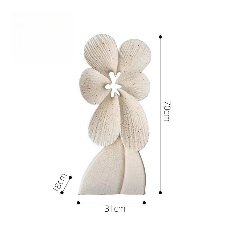Modern Flower Figurines Living Room Desktop Ornament Entrance Hall Decoration Figurines Art Aesthetic Decoration Ornament