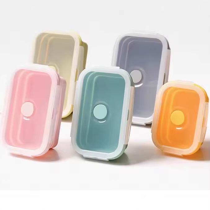 Foldable Outdoor Silicone Cooler Lunch Box - Heat Resistant, Food Grade, Sealed for Freshness