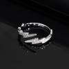 Hip Hop Zircon Lightning Open Rings for Men,Punk Metal Creative Adjustable Ring,Trendy Jewelry Gifts