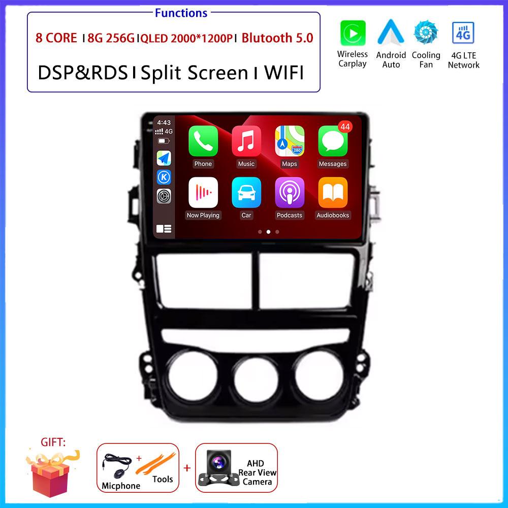Android  Carplay Auto For Toyota Vios Yaris MT 2017 2018 - 2020 Car Radio Navigation GPS Multimedia Video Player DVD 5G WIFI
