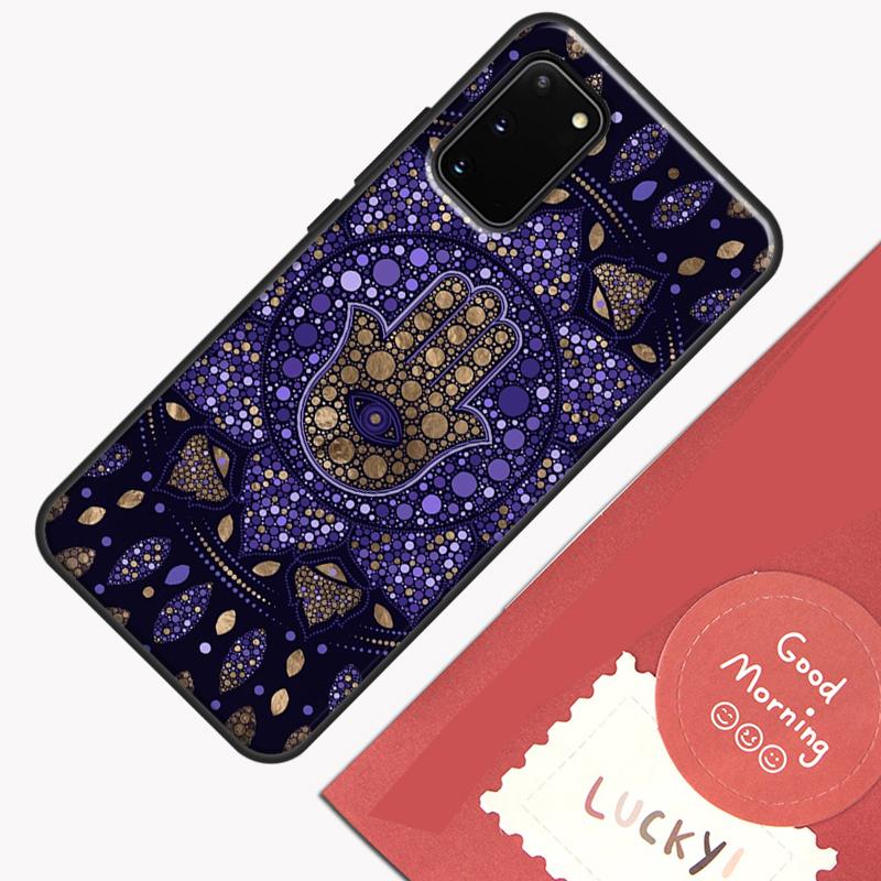 Hamsa Hand of Fatima Case For Samsung Galaxy S22 S21 S23 Ultra Note 20 S8 S9 S10 Note 10 Plus S20 FE Back Cover