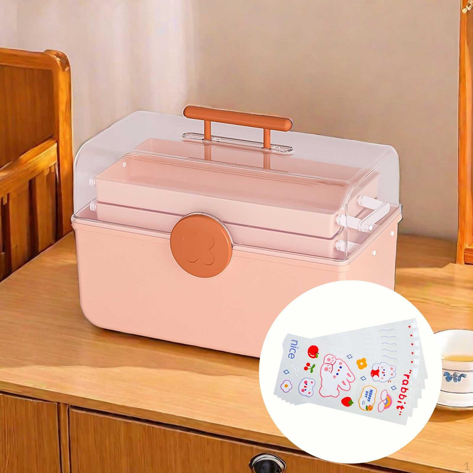 

First Aid Case Box Emergency Kits Container 3 Layer Multifunctional Household Storage