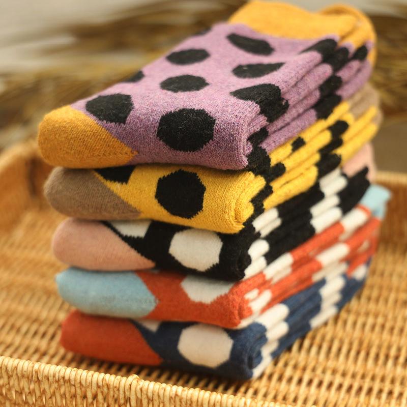 

5 пар мягких женских носков с мультяшным принтом, чулки до середины икры 5 pairs