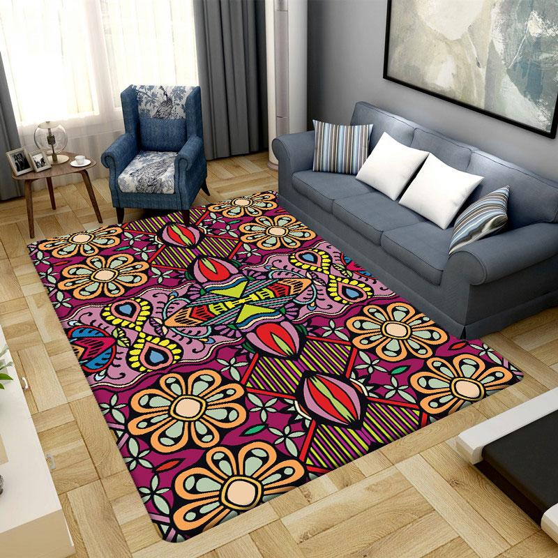 Carpet Living Room Bedroom Non-slip Rug Bohemian Moroccan Ethnic Doormat Gypsy Home