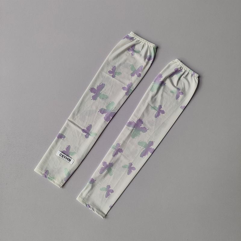 Gradient Butterfly Sunscreen Ice Silk Sleeves Women Summer Versatile Anti-light Sleeves Outdoor Breathable Ice Silk Gloves