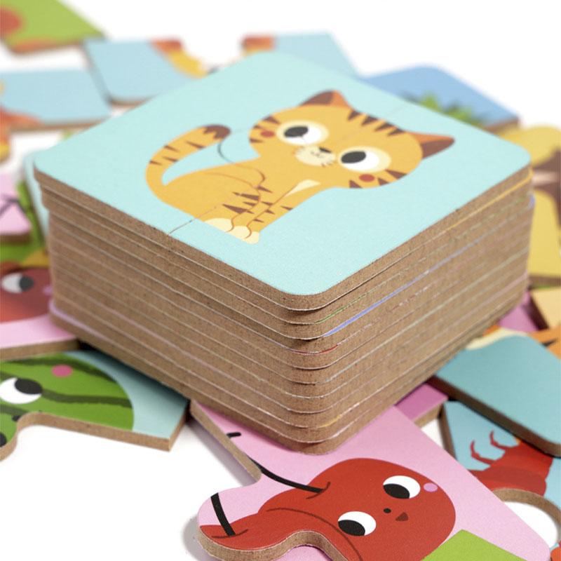 Montessori Shape Matching Board Game Wooden Find Shadow Matched Images Animal Fruit Blocks Puzzles Educational Toys For Children
