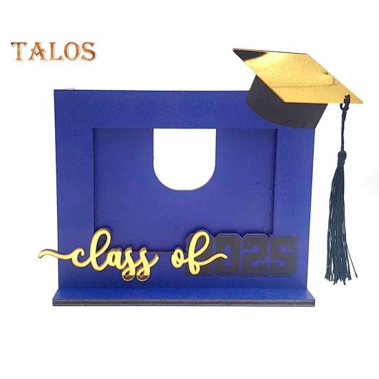 

Рамка для фотографий выпускного 2025 года, деревянная рамка для фотографий класса 2025 года, памятная фоторамка с выпускной шапочкой, подарок для колледжа средней школы Transverse