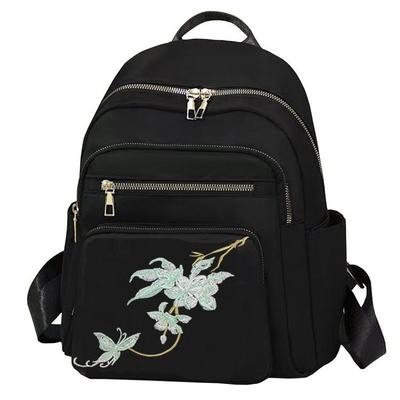 Zaino in Tessuto Oxford Ricamato per Ragazze 1011 Moda Casual Borsa da Mamma Zaino da Uscita Ricamo Donna