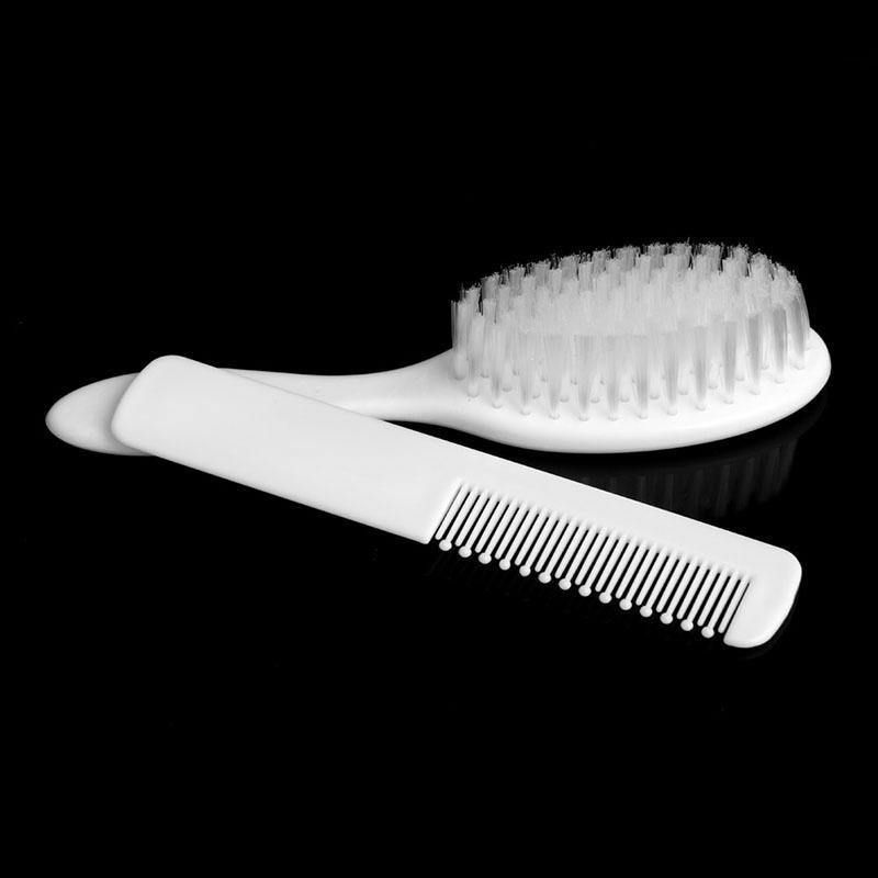 Baby Hair Brush & Comb Set In White Soft Gentle for Babies Toddlers Essentials