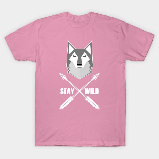 T Top Women Stay Wild Wolf Wilderness Wolves Adventure Harajuku Print Kawaii Tshirt Summer Short Sleeve Female T-Top Top Tee S