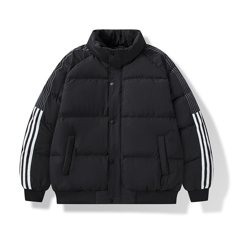 

Fashion 2025 autumn and winter new cotton thickened cotton-padded clothes for men and women with the same stand-up collar warm contrasting color M