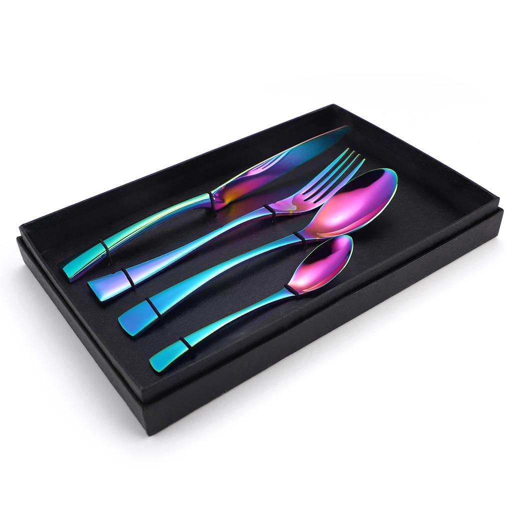 430 Stainless Steel Cutlery Set 4 Piece Set Hotel Restaurant Supplies Steak Home Creative Knife Fork and Spoon Gift Box