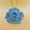 Chinese Camellia Brooch with Turquoise, High-End Corsage Sweater Chain, Women's Fashion Accessory