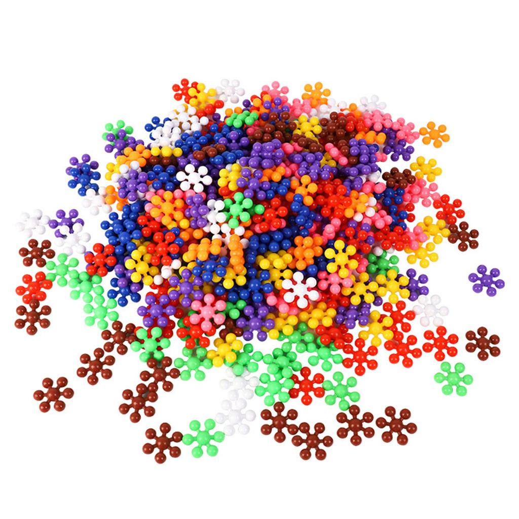 300/600pcs Of Plum Blossom Building Blocks 3d Rotating Snowflake Slices Splicing Diy Toy Best Birthday Christmas Gifts For Kids