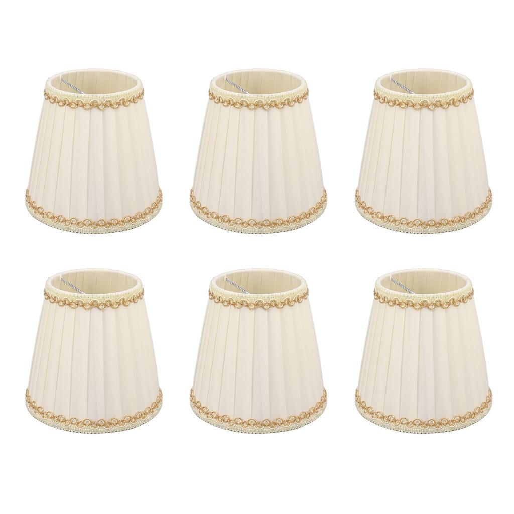 6PCS Set Small Lamp Shade Modern Style Cloth Clip On Bulb Chandelier Lamp Shade for Table Wall