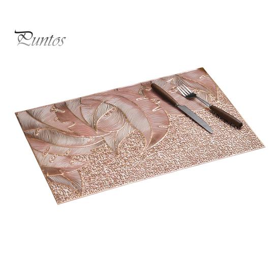 

ПВХ салфетки листья печатные термостойкие изоляционные коврики для стола износостойкие подставки для столовых приборов квадратные защитные покрытия для кухонных столов розового золота