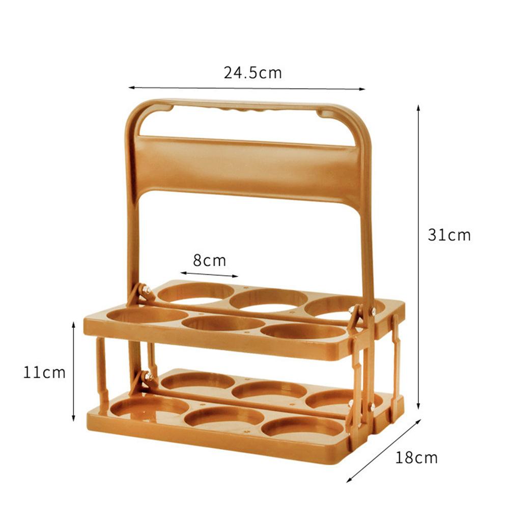 Vintage Plastik Milchsaftflaschenhalter 6 Löcher Faltbar Picknick Bier Getränke Träger Dekor Party Bar Likör Wein Aufbewahrungsregal