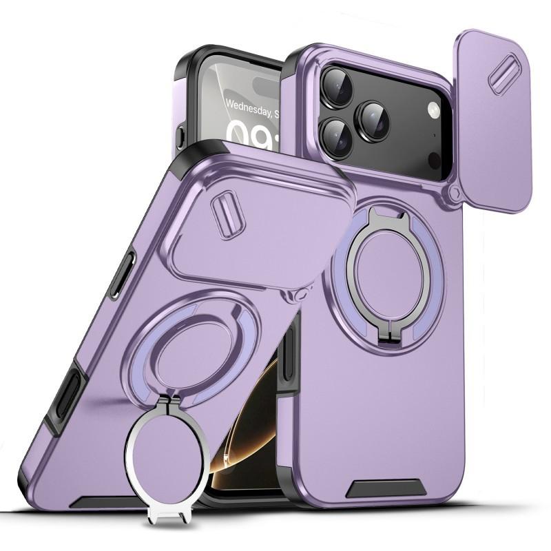 Cross Border Compatible IPhone 17 Promax Phone Case Lead Customer Push Window Magnetic Bracket Apple 16 Anti Drop Protective Cover
