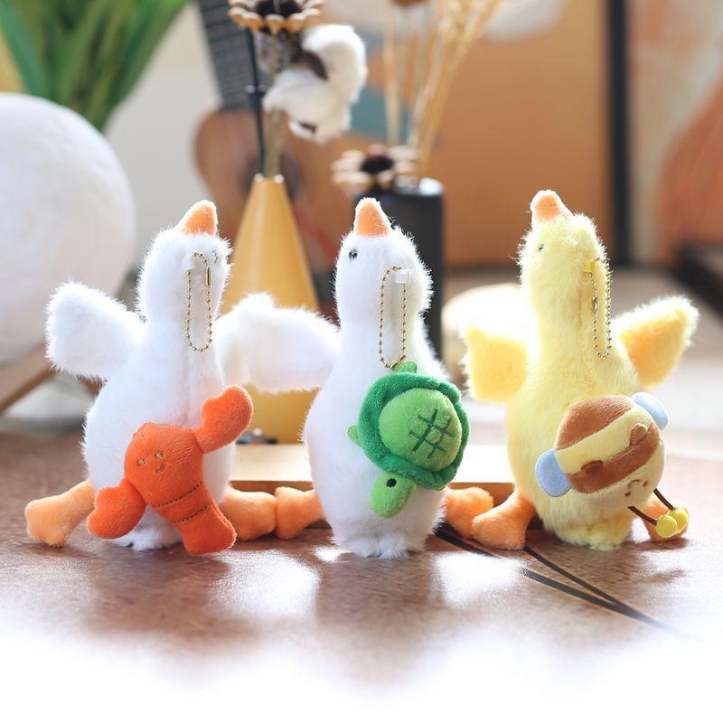 Keychain Plush Goose Pp Cotton Fill Backpack Decor Stuffed With Animals Pullout