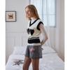 EGOIST Women Wool Blend Heart Argyle Knit Vest Er4okv01