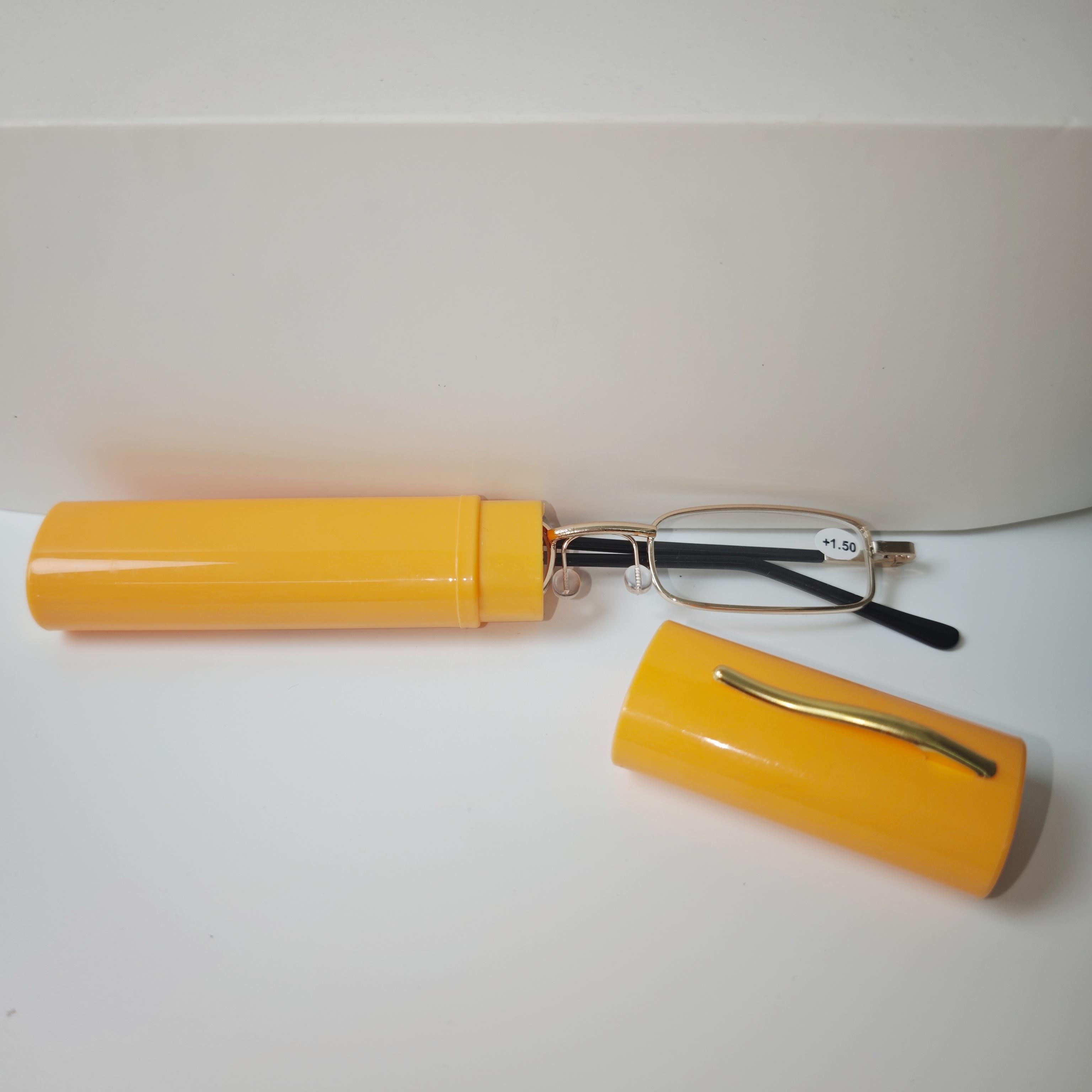 

Чоловічий тримач для ручок Окуляри для читання Ультралегкі Портативні Окуляри для пресбіопії Пружинна оправа Високої чіткості Окуляри з захистом від синього світла +4 золотий