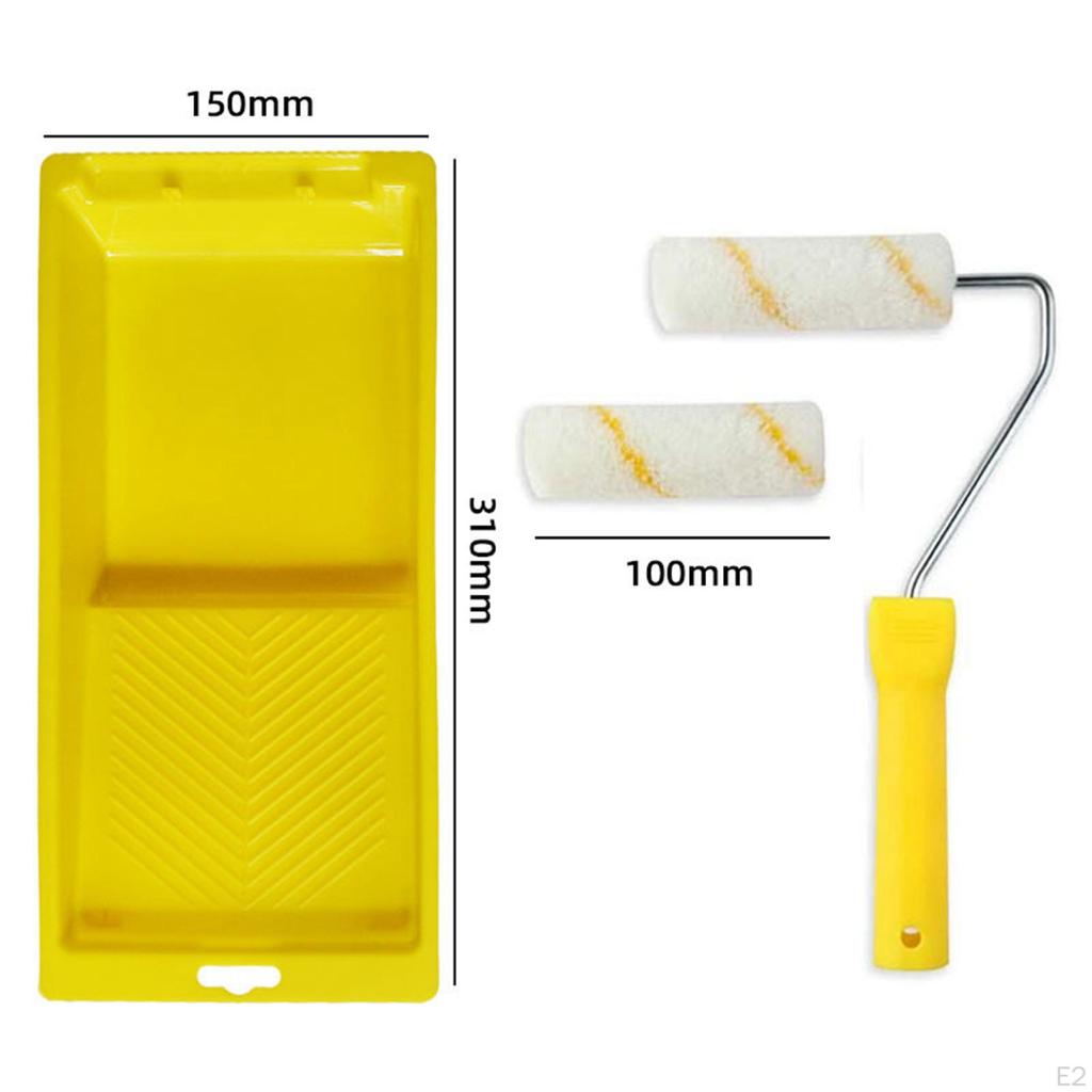 Reusable Paint Roller Brush Kit with Handle, Tray for Commercial Residential