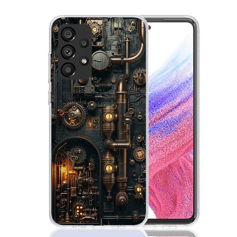 Steampunk Gear Mechanical Phone Case For Samsung Galaxy A13 A14 A15 A16 A17 A53 A54 A55 A56 A33 A34 A35 A36 A23 A24 A25 A26 A05S