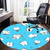 1pc Tooth Illustration Office Round Rug, Carpet for Office, Gaming, Lightweight Round Floor Mat yy260208045
