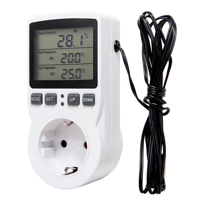 EU/US Timer Socket Thermostaat Digitale Temperatuurregelaar Stopcontact Met Tijdschakelaar Sensor Sonde Verwarming Koeling