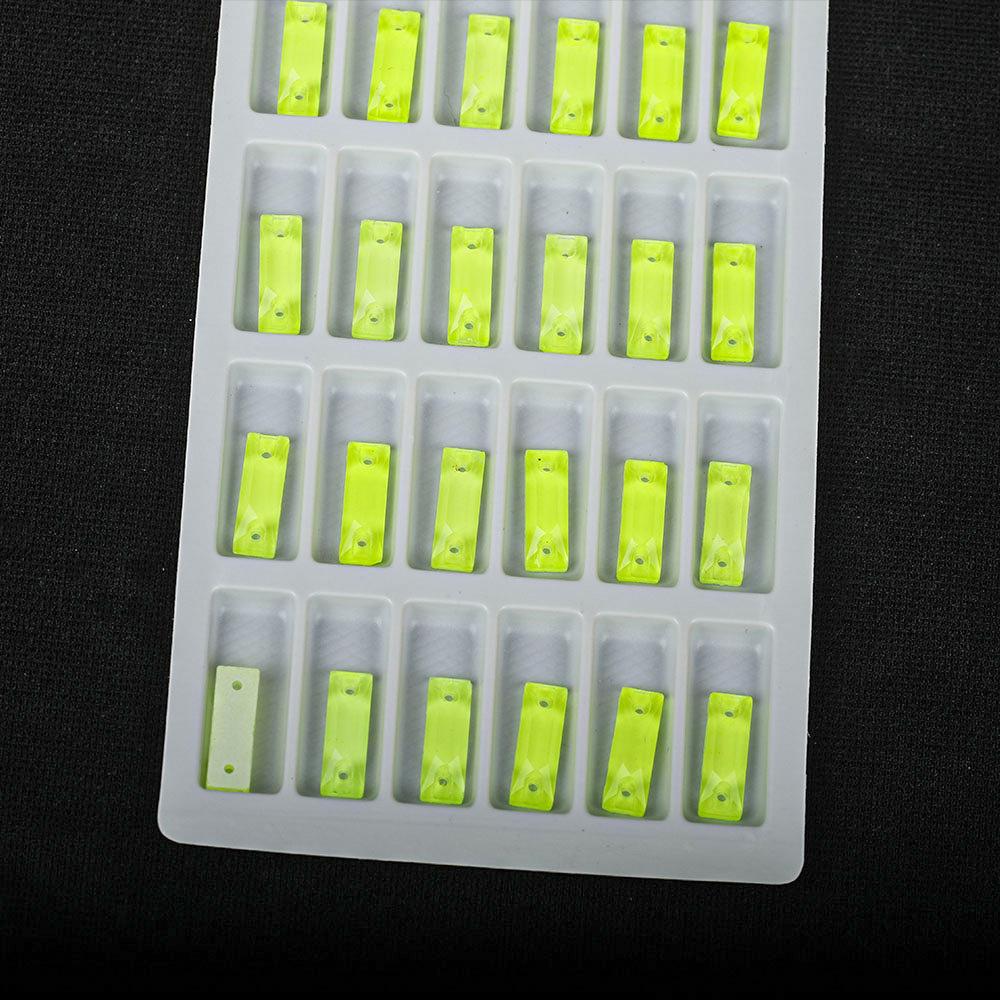 Long Fluorescent Glass Flat Buckle Hand Seam Drill, Double Hole Rhinestone Flat Bottom Drill Diy Accessories Material Package
