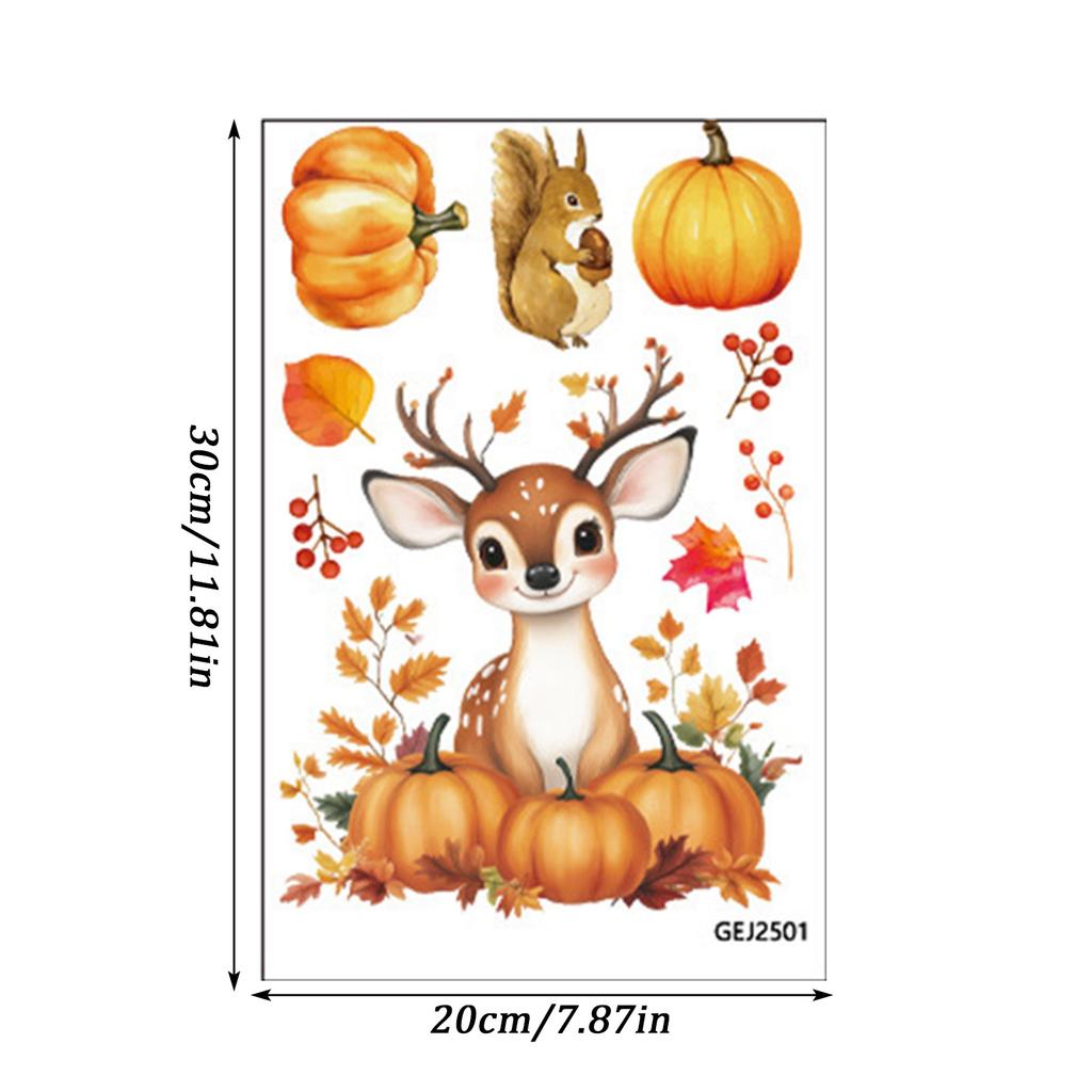 Thanksgiving Day Window Stickers Bathroom Shadow Clings Turkey Pumpkin 2026 2027 New Year's Eve Birthday Party Decoration Favors
