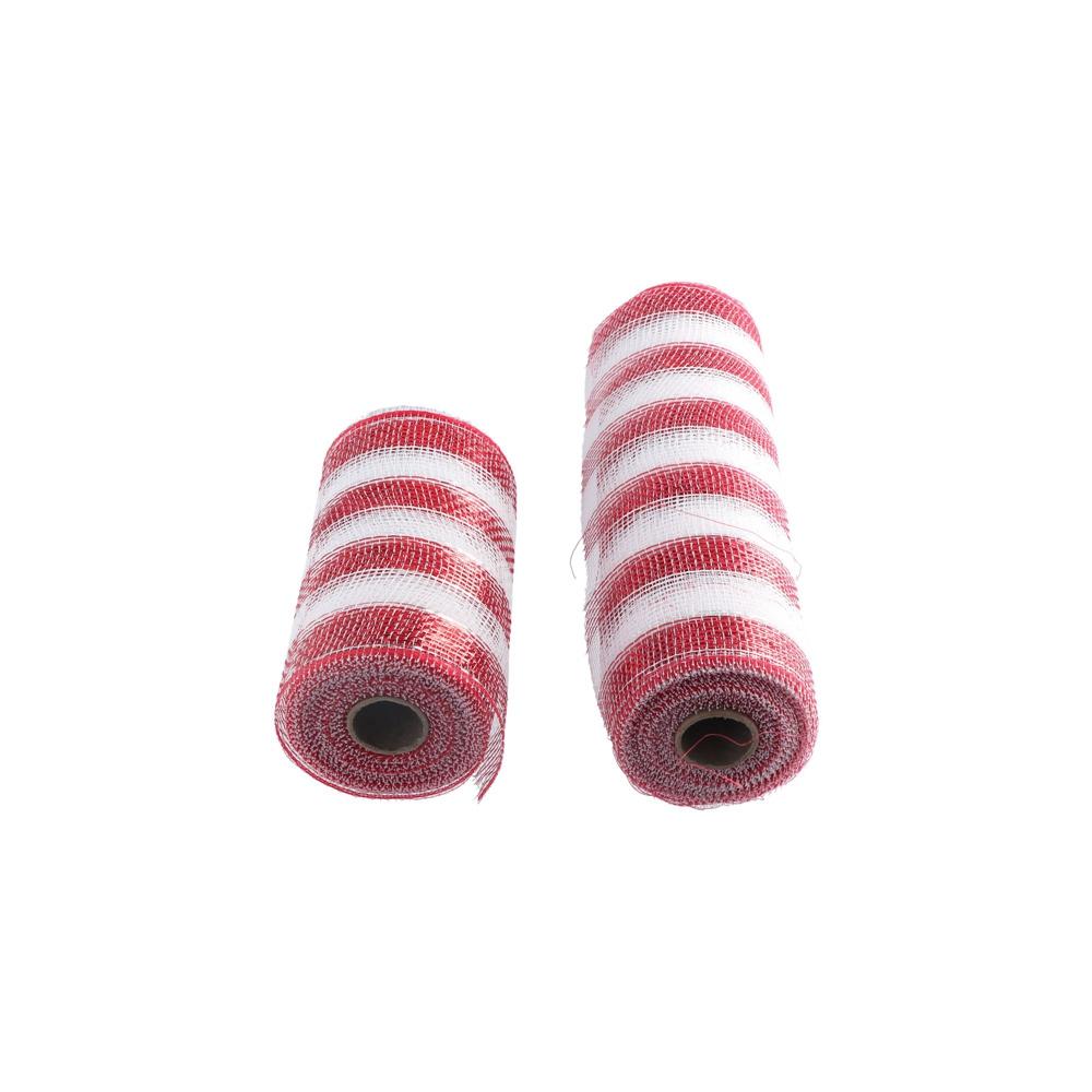 Stripes Gift Packaging Mesh Fabric 26cmx10 Yard Gift Wrapping Ribbon Christmas Tree Decor