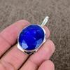 Blue Jade Gemstone Handmade 925 Sterling Silver Jewelry Pendant 1.77" KKG-360