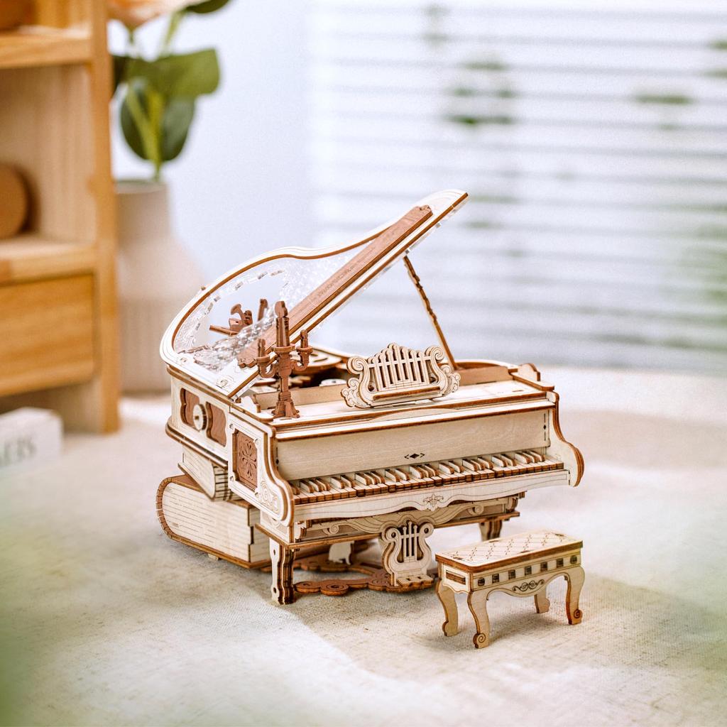 Rokr Magic Piano Mechanical Self-playing Music Box for Kids and Adults Building Block Kits Toys 3D Wooden Puzzle AMK81